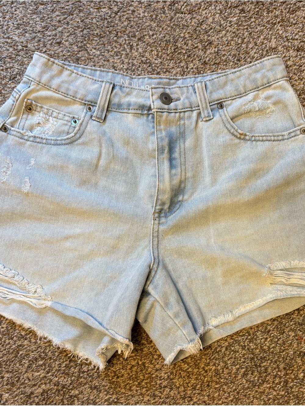 No Boundaries Light Blue Distressed Denim Shorts